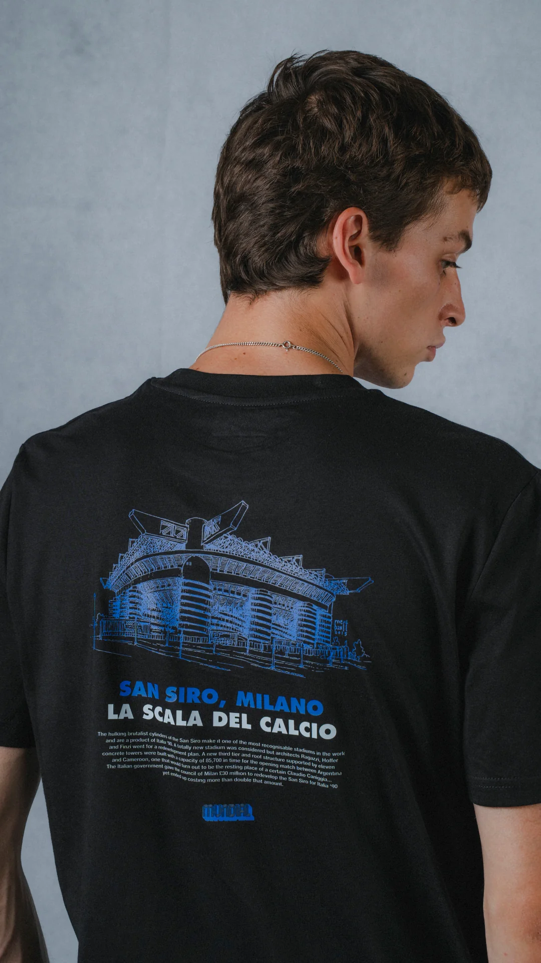 San Siro, Milano MUNDIAL x Tacchettee T-shirt - Black & Blue - Image 3
