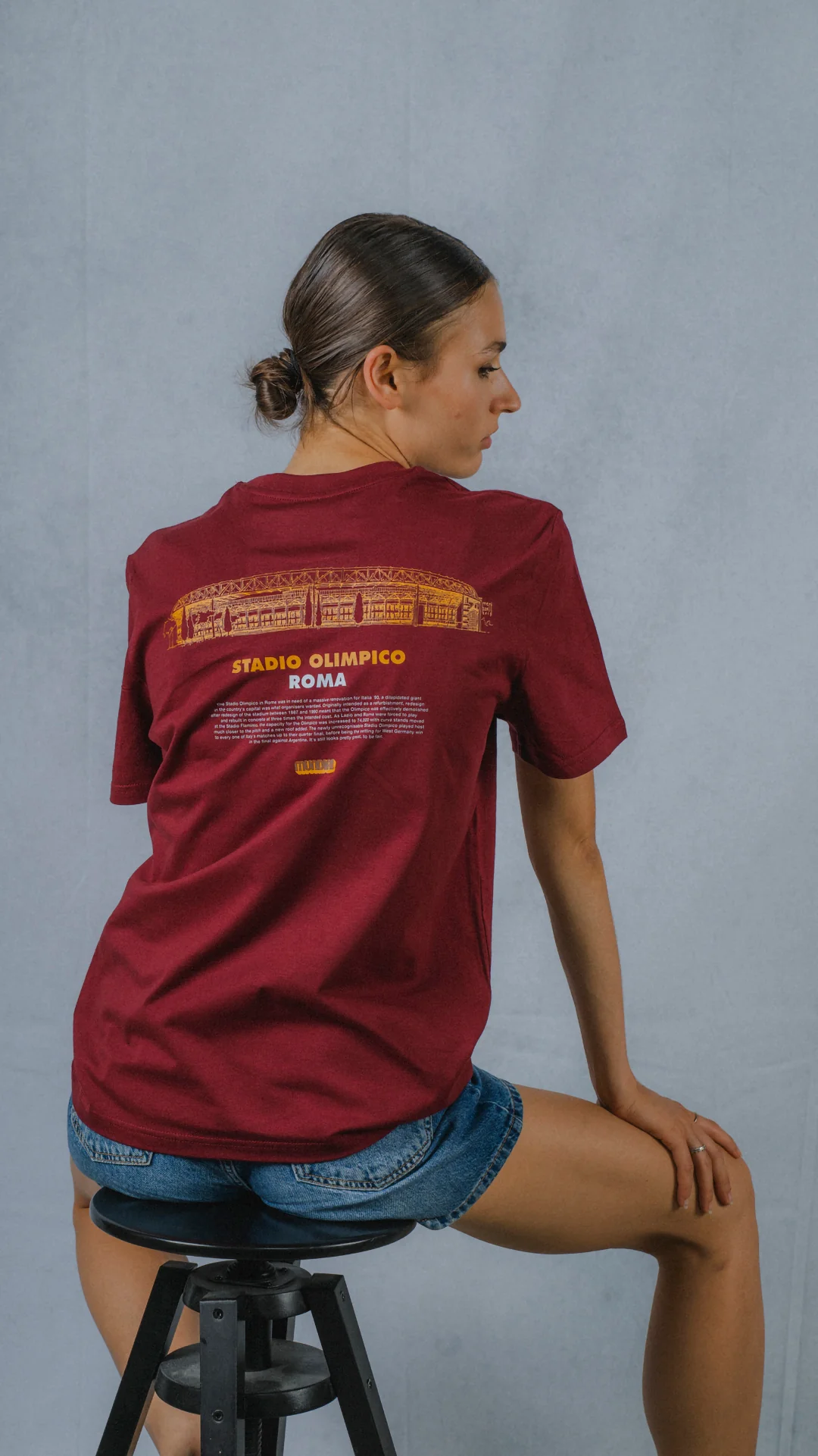 Stadio Olimpico, Roma MUNDIAL x Tacchettee T-shirt - Burgundy - Image 4